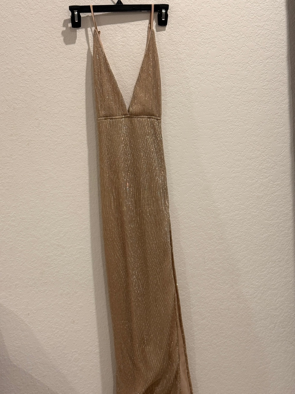 by the way. Gold Plunge V-Neck Maxi Dress